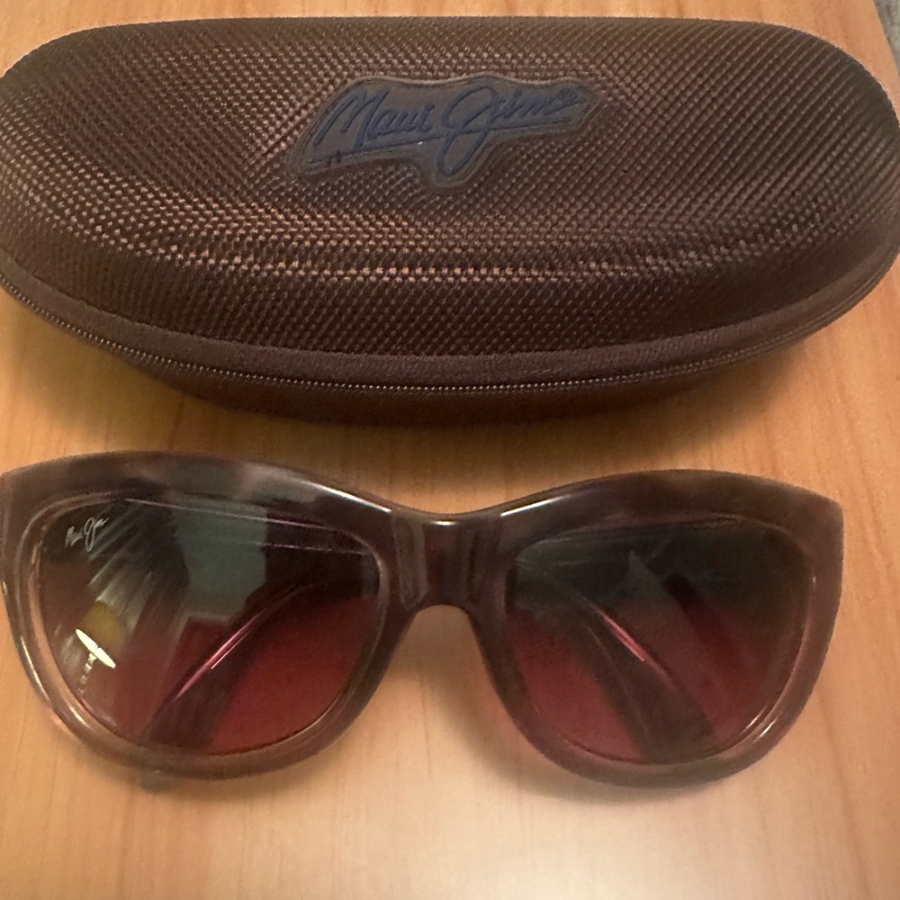 Maui Jim Red and Brown Sunglasses with Case